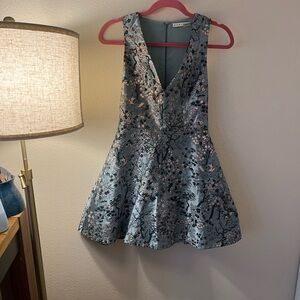 Alice + Olivia Blue cherry blossom Floral Dress
